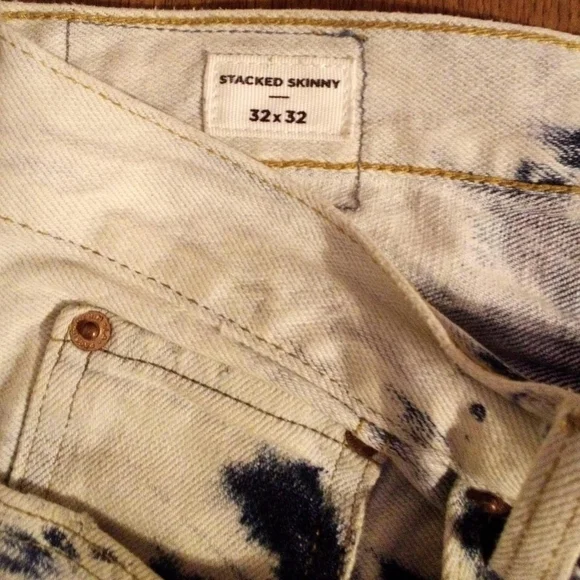 Pacsun Stacked Skinny Jeans in Blue and White - Picture 2 of 3